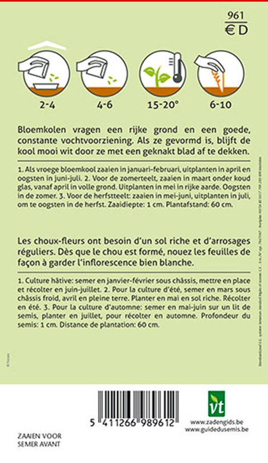 Chou-fleur Siria F1 Hybride - Ca. 0,3 Gr (livraison Gratuite)