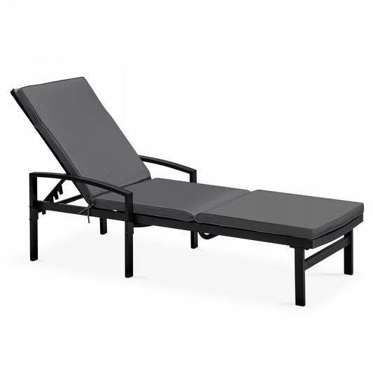 Lot De 2 Coussins Bain De Soleil Polyester Gris 186x53x5 Cm