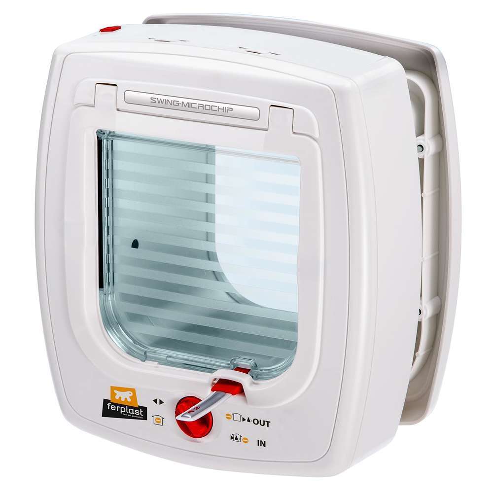 FERPLAST Chatière Swing Microchip, Blanche L. 22,5 X L. 13,2 X H. 25,2 Cm