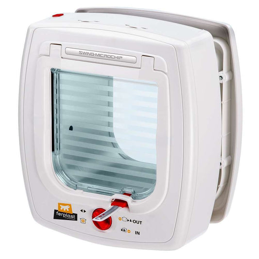 FERPLAST Chatière Swing Microchip, Blanche L. 22,5 X L. 13,2 X H. 25,2 Cm