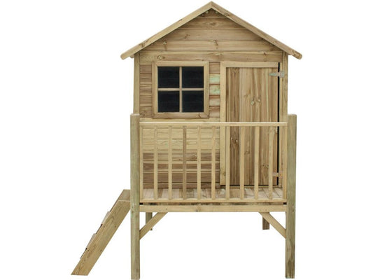 Maisonnette En Bois Avec Toboggan "tomek"