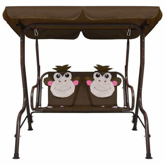 VIDAXL Balancelle Pour Enfants Marron 115x75x110 Cm Tissu