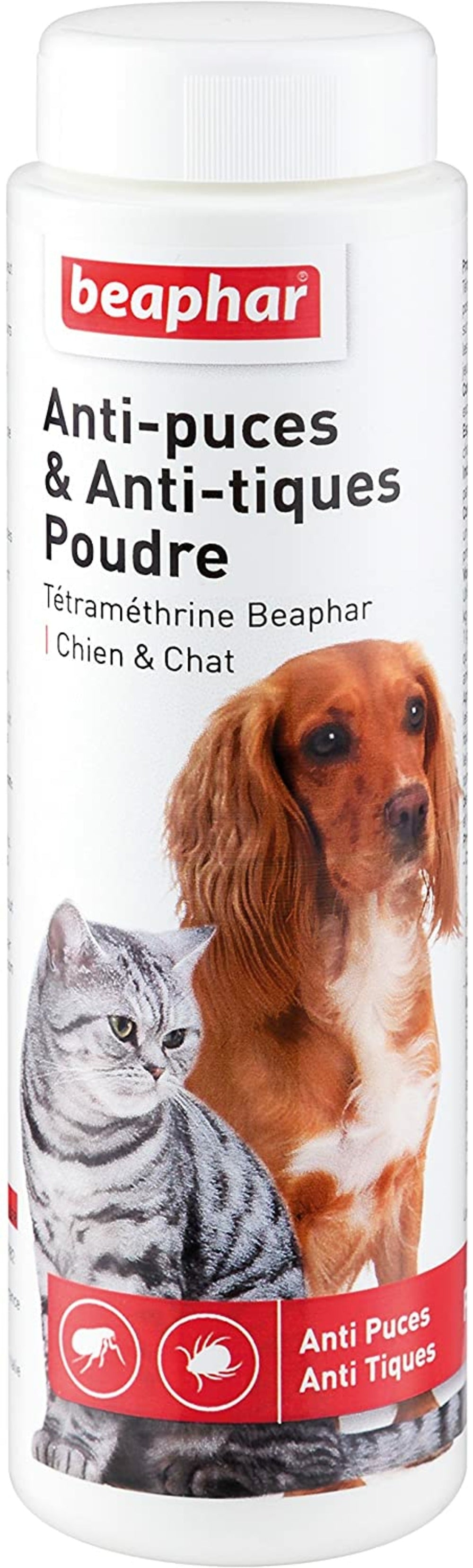 BEAPHAR Poudre Shampooing Tétraméthrine Anti-puces Et Anti-tiques Chien Et Chat 150gr