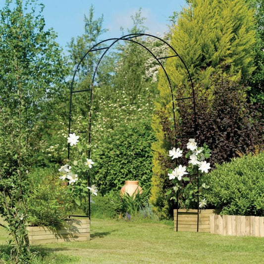 Arche Déco En Fer Noir Atea Gardman - Structure De Soutien Pour Plantes Grimpant