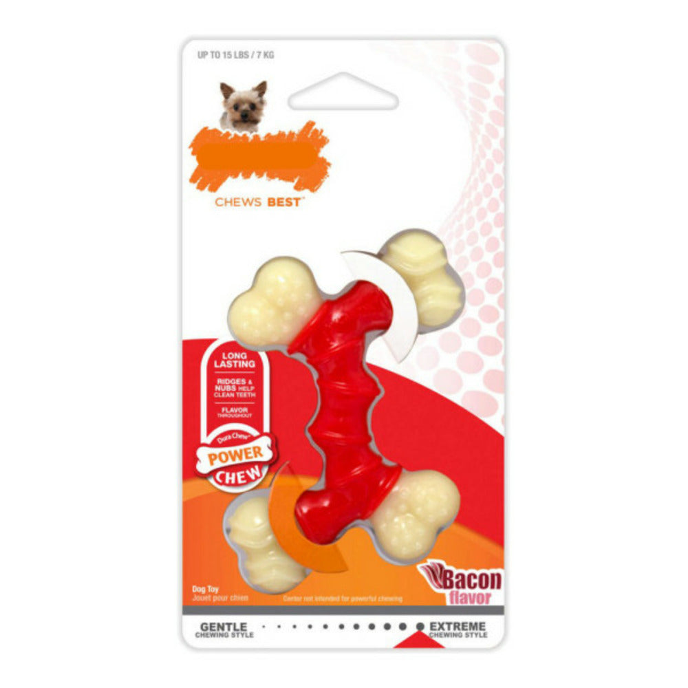 Nylabone Jouet Pour Chien Extreme Chew Double Bacon Nylon Thermoplastique Taille Xs