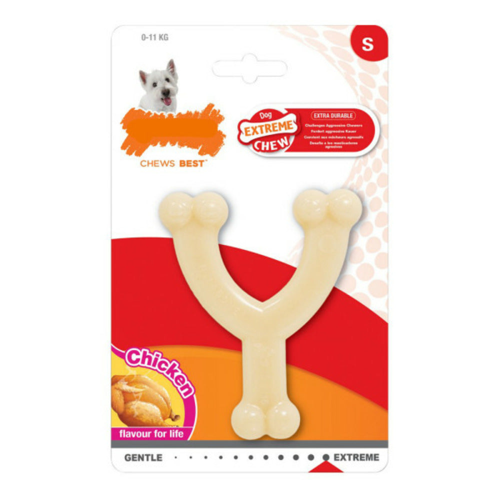 Nylabone Jouet Pour Chien Extreme Chew Wishbone Taille S Poulet Nylon