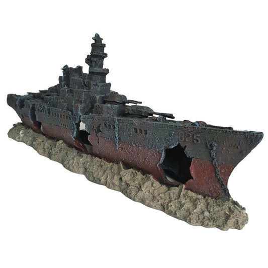 Flamingo Bateau épave 48.5 X 10 X H 19cm, Décoration Aquarium