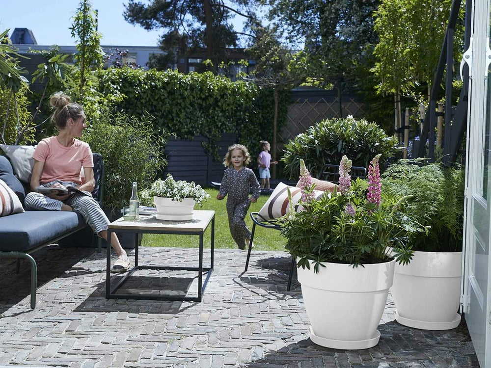 Elho Pot De Fleurs Rond Vibia Campana - ø 47 X H.40 Cm - Blanc