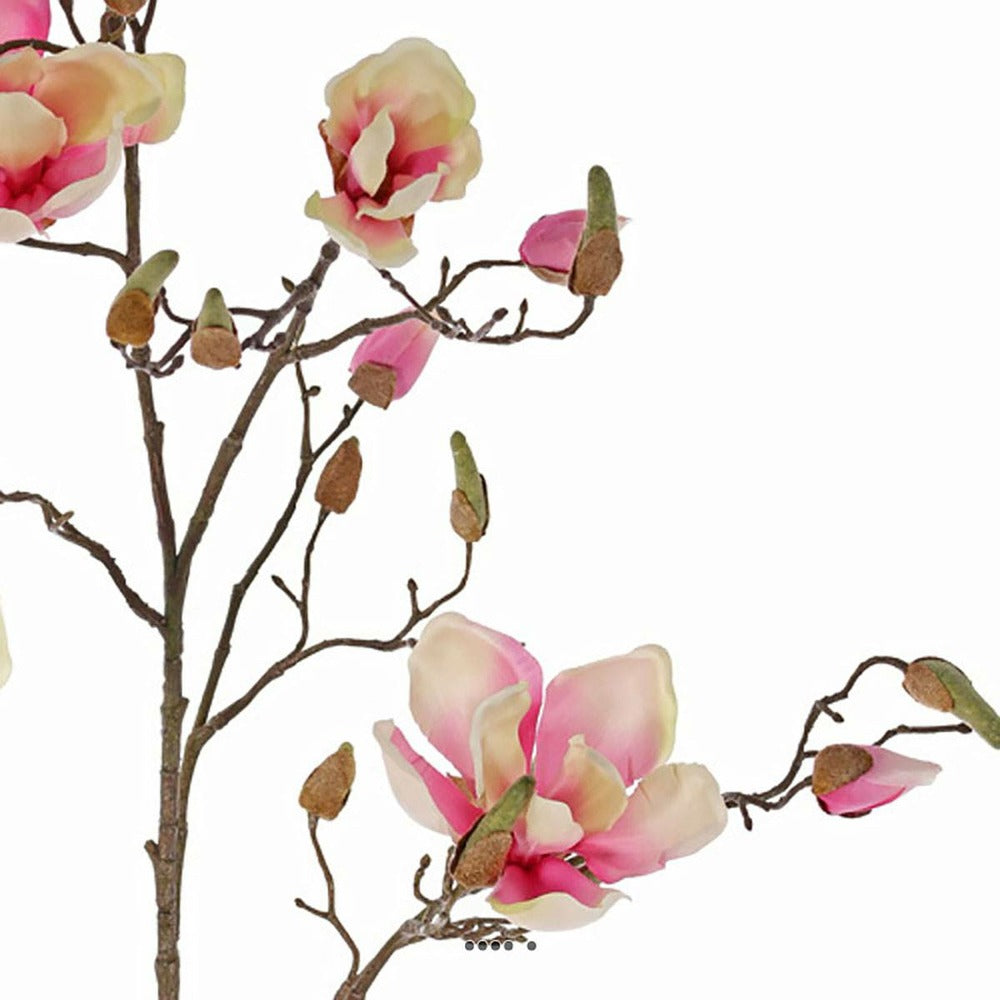 Branche De Magnolia Artificiel 4 Fleurs 22 Boutons H 107 Cm Rose Pâle - Couleur: