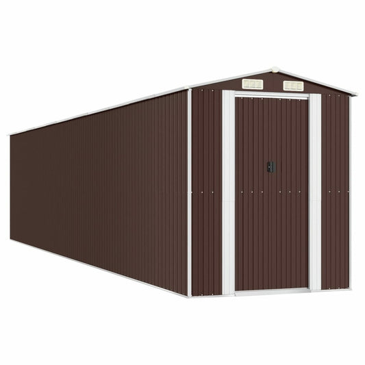 VIDAXL Abri De Jardin Marron Foncé 192x938x223 Cm Acier Galvanisé