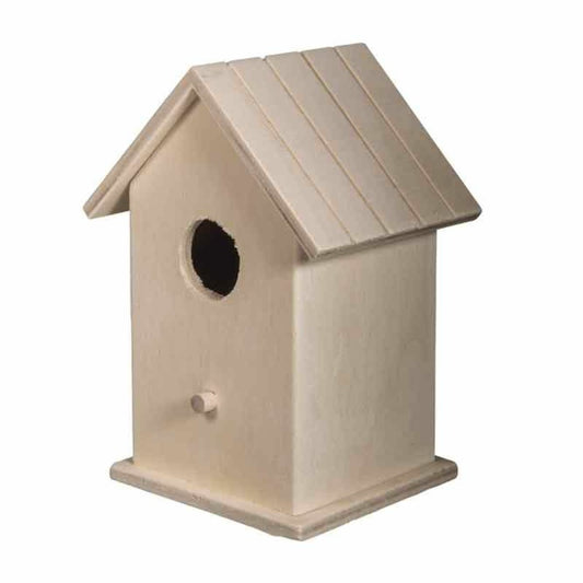 Nichoir à Oiseaux En Bois Forme Maison 17 X 12,5 X 10 Cm