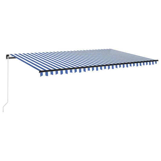VIDAXL Auvent Manuel Rétractable 500x350 Cm Bleu Et Blanc