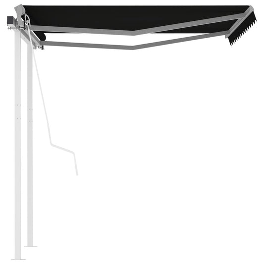 VIDAXL Auvent Rétractable Automatique Et Poteaux 3x2,5 M Anthracite