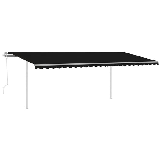 VIDAXL Auvent Automatique Rétractable Avec Poteaux 6x3,5 M Anthracite