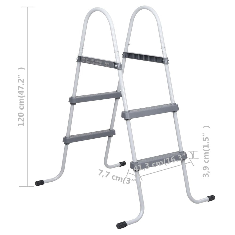 VIDAXL Échelle De Piscine Gris 84 Cm Acier