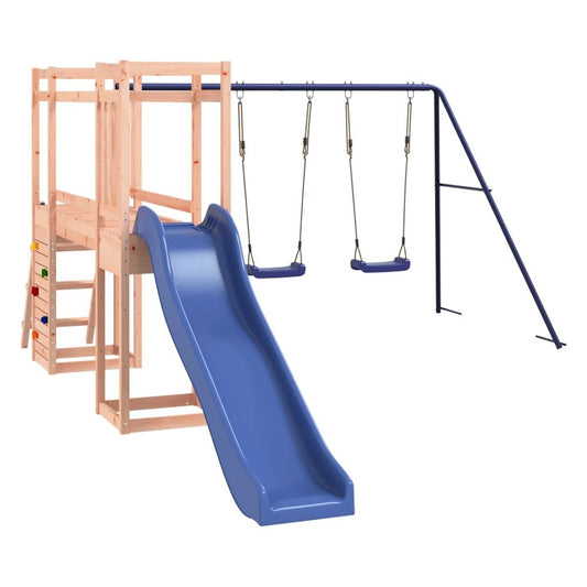 VIDAXL Maisonnette De Jeu Et Toboggan échelle Balançoires Bois Douglas