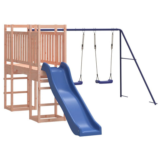 VIDAXL Maisonnette De Jeu Et Toboggan Balançoires Bois Massif Douglas