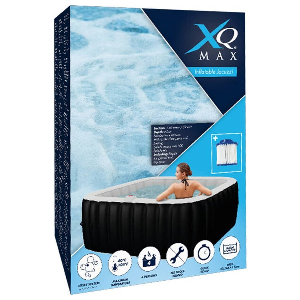 XQ Max Cuve Thermale Gonflable 145x145x65 Cm Noir Et Blanc