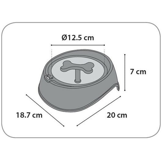 Gamelle Anti -glouton ø 12.5 Cm, 400 Ml, Noir, Pour Chien.