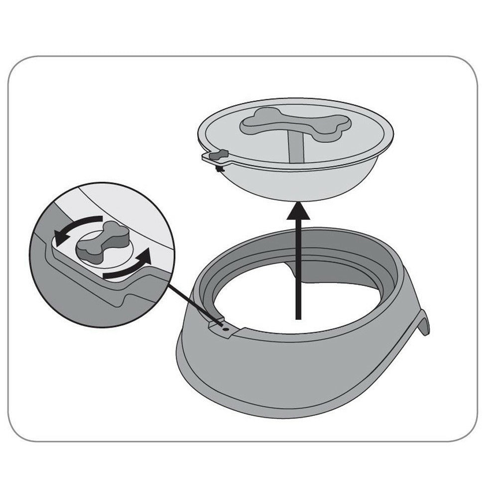 Gamelle Anti -glouton ø 12.5 Cm, 400 Ml, Noir, Pour Chien.