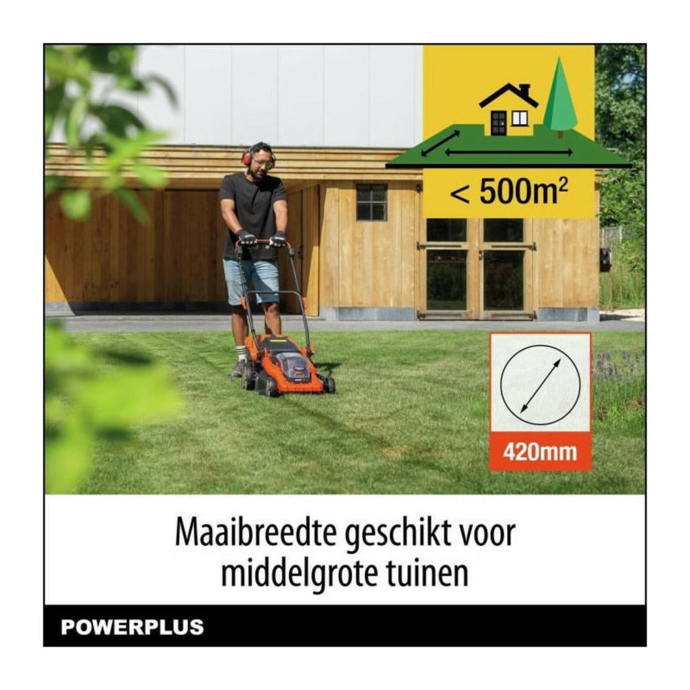 Tondeuse Sans Fil 20v 34cm Brushless - Powdpglws1 - Livrée Avec Batterie 20v 4,0ah + Chargeur Rapide