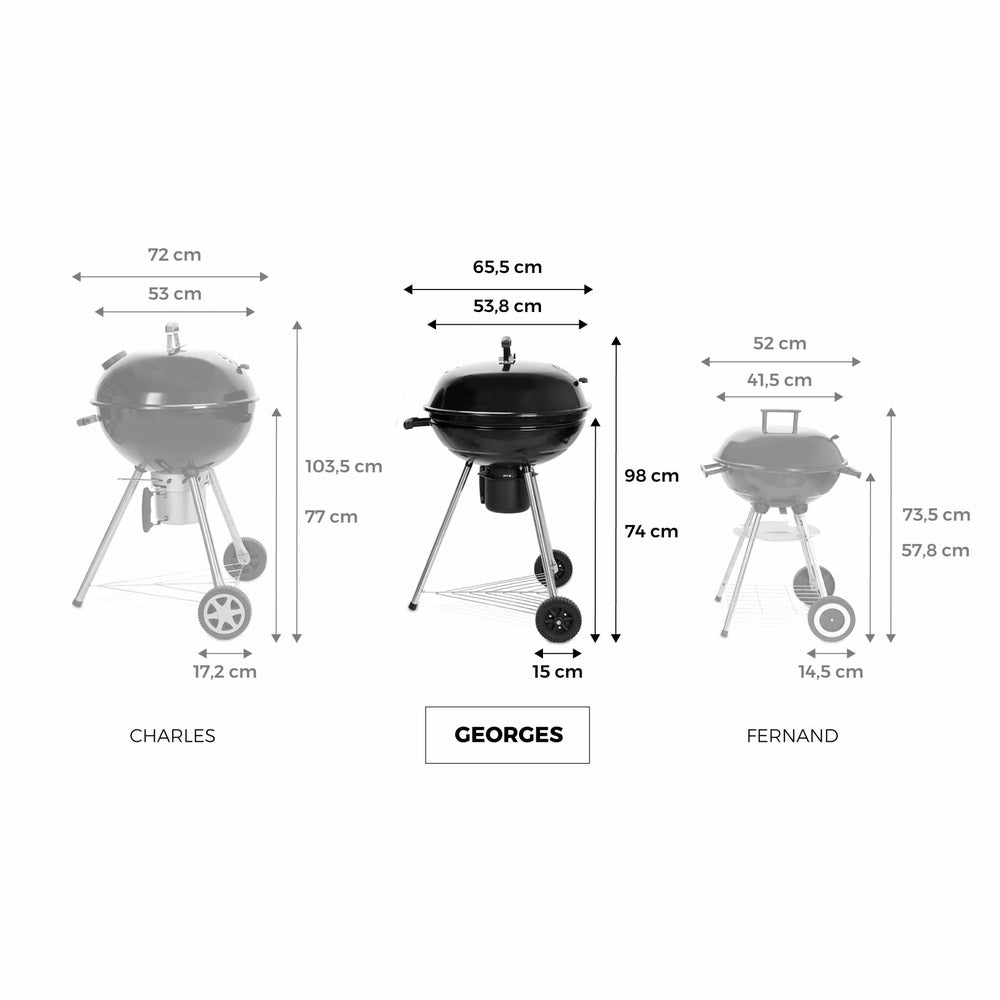 Barbecue Charbon De Bois Georges + Mallette D'ustensiles 18 Accessoires