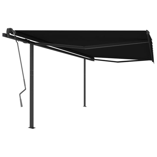 VIDAXL Auvent Rétractable Automatique Avec Poteaux 4x3 M Anthracite