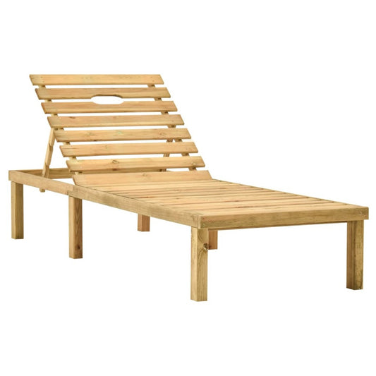 VIDAXL Chaise Longue De Jardin Avec Table Et Coussin Pin Imprégné