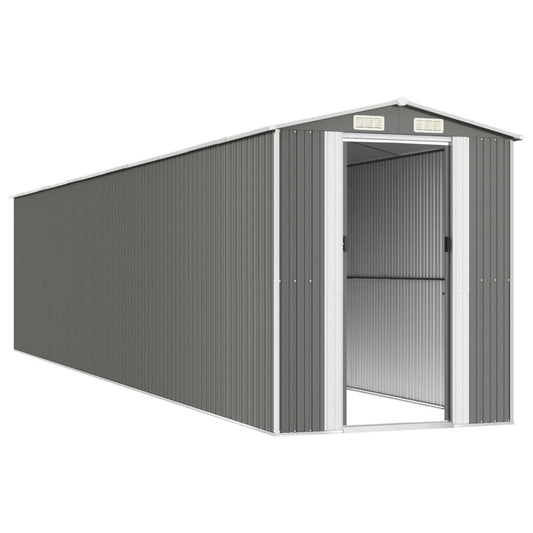 VIDAXL Abri De Jardin Gris Clair 192x938x223 Cm Acier Galvanisé