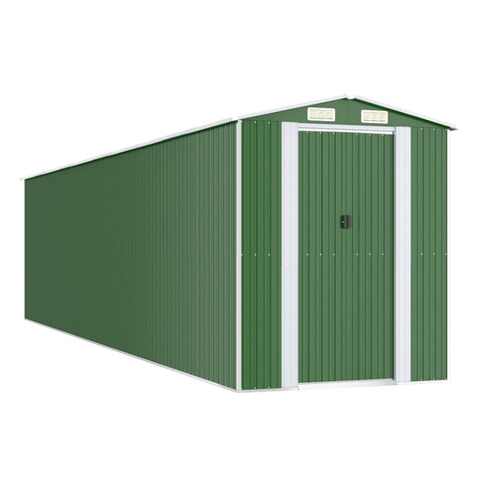VIDAXL Abri De Jardin Vert 192x855x223 Cm Acier Galvanisé