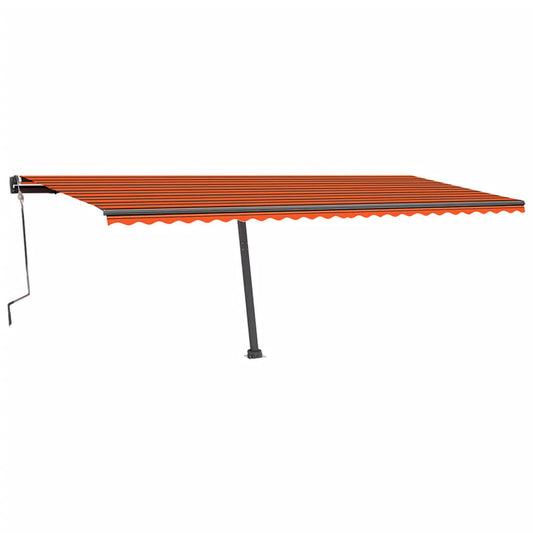 VIDAXL Auvent Manuel Rétractable Avec Led 600x350 Cm Orange Et Marron