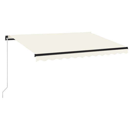 VIDAXL Auvent Manuel Rétractable Avec Led 350x250 Cm Crème