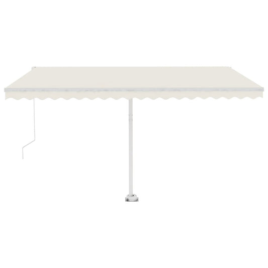 VIDAXL Auvent Manuel Rétractable Avec Led 450x300 Cm Crème