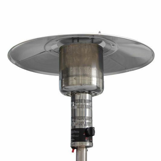 Chauffage D'extérieur Gaz 12.5kw - Finland - Parasol Chauffant En Acier Inoxydable. Réglable. Porte En Façade. Roulettes Et Housse