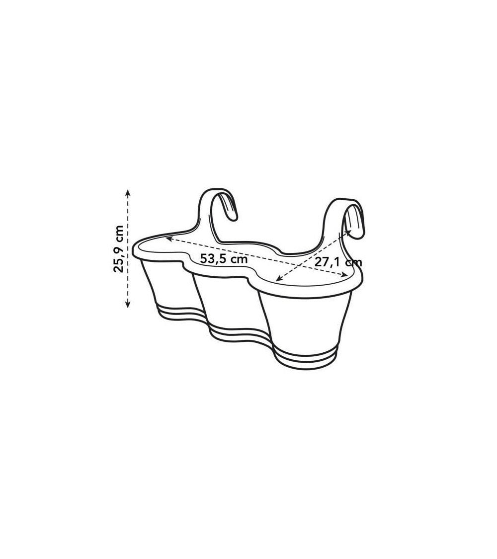 Elho Balconniere Corsica Trio L 27.1 X W 53.5 X H 25.9 Cm - Taupe
