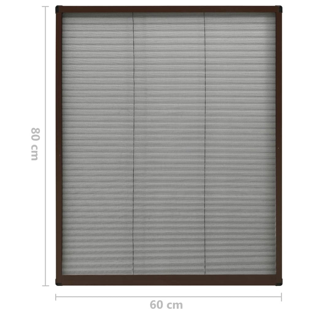 VIDAXL Moustiquaire Plissée Pour Fenêtre Aluminium Marron 60x80 Cm