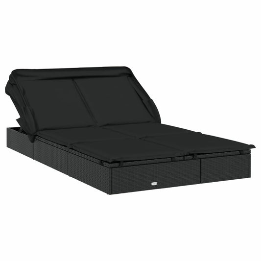VIDAXL Transat 2 Places Avec Toit Pliable Noir 213x118x97 Cm