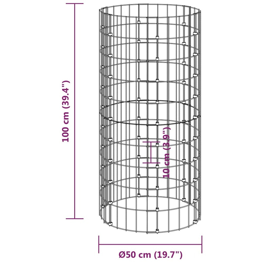 VIDAXL Composteur De Jardin ø50x100 Cm Acier Galvanisé