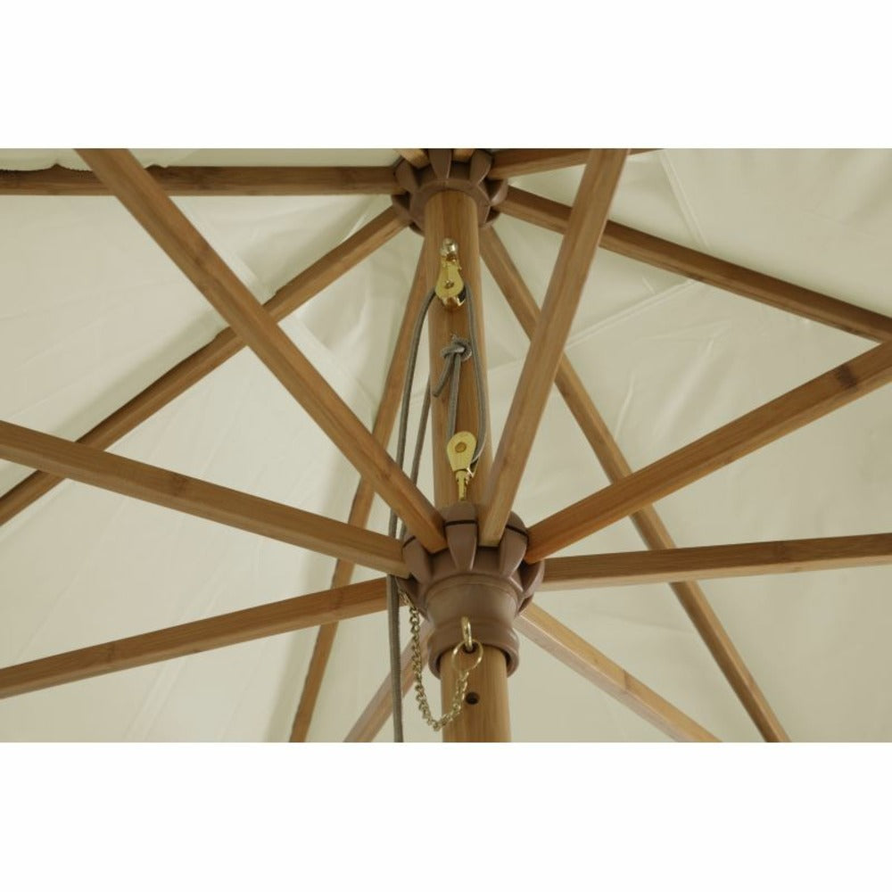 Parasol Droit Moana En Bambou Contreplaqué Et Tissu Beige Clair