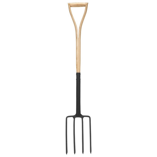 VIDAXL Fourche à Creuser De Jardin Poignée En Yd Acier / Bois De Frêne