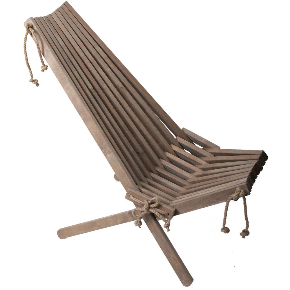 Chilienne En Bois Ecochair (coussin Offert) Aulne Gris