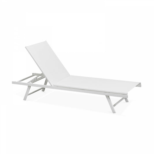 Lot De 2 Bains De Soleil En Acier Blanc