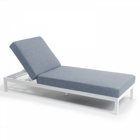 Lot De 2 Bains De Soleil Avec Tablettes En Aluminium Blanc