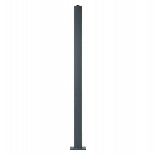 Poteau Aluminium Sur Platine Universel Chapeau Inclus H1,86 M Gris