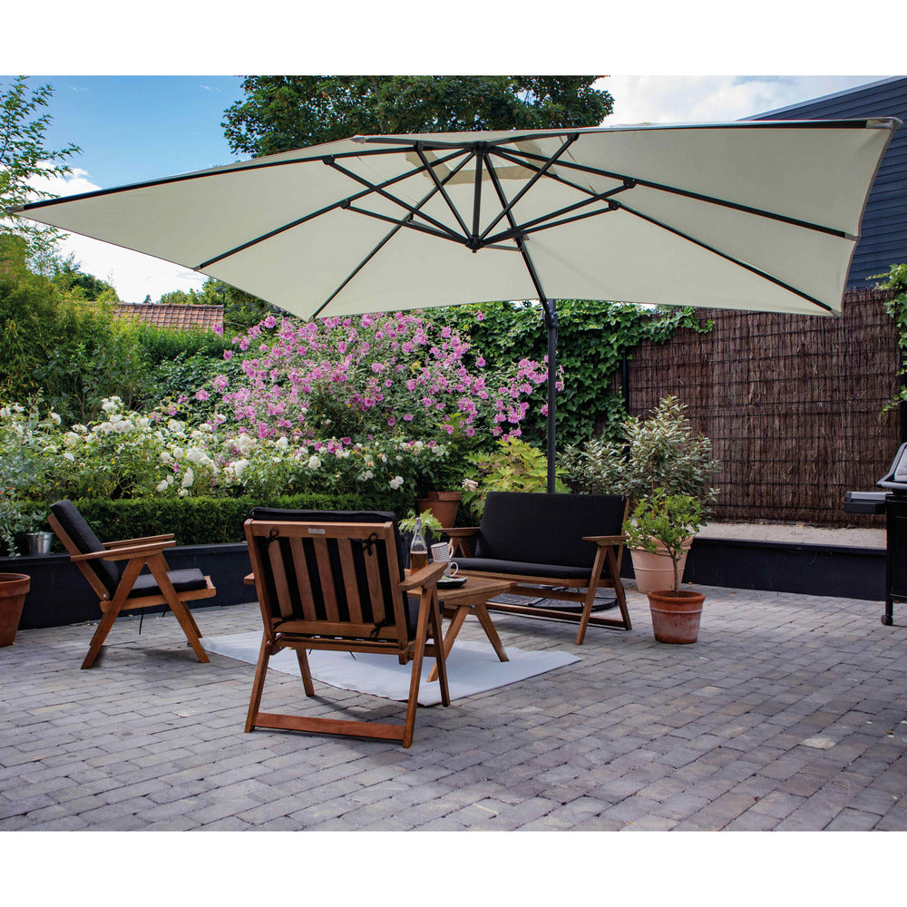 Parasol Déporté 3x4m En Aluminium écru