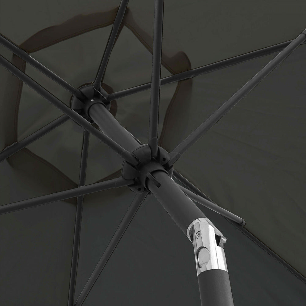 Parasol Droit Inclinable 3m Et 4 Dalles à Lester Remplissables Gris