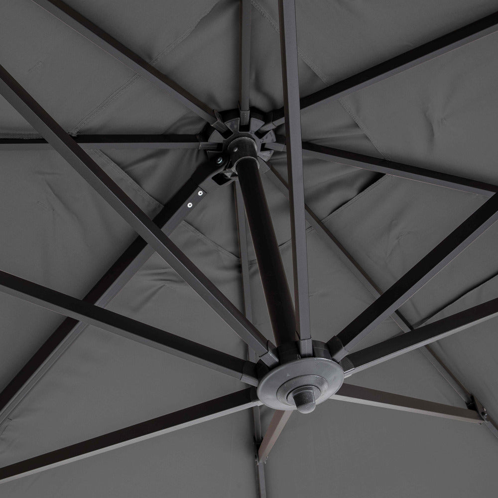 Parasol Déporté 3x4m En Aluminium Gris Anthracite
