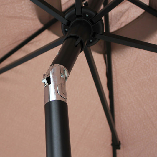 Parasol Droit Inclinable 3m Et 4 Dalles à Lester Remplissables Taupe