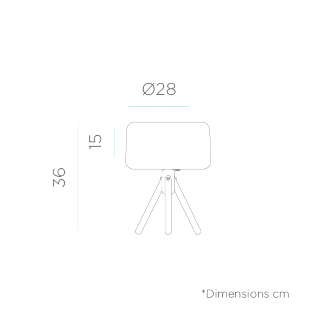 Lampe De Table Chloe 35 Trépied En Bois Batterie Rechargeable Led Rgb Avec Télécommande Hauteur 36cm