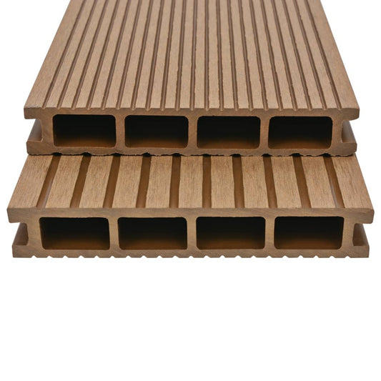 VIDAXL Panneaux De Terrasse Creux Et Accessoires Wpc 10 M² 2,2 M Teck